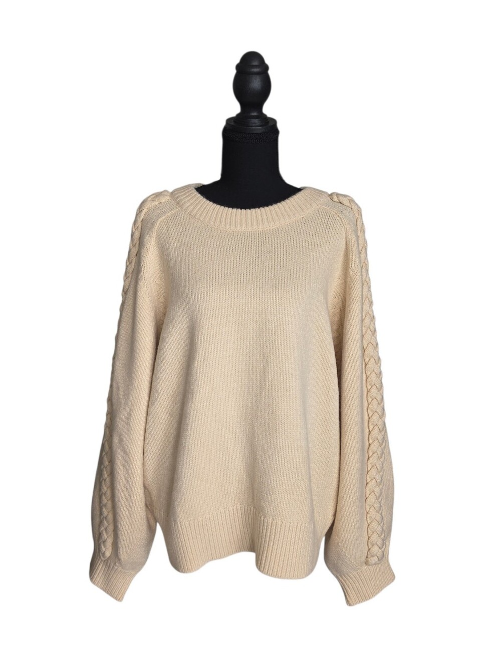 Ann Taylor The Studio Collection Braided Trim Wedge Pullover Sweater XXL